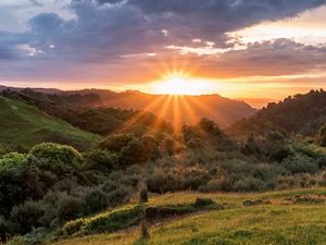 Sunset over South Island