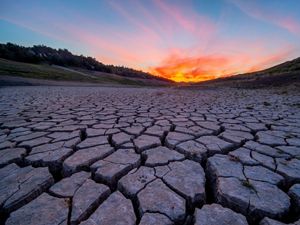 Dry river bed.